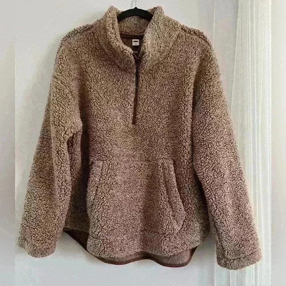 Old Navy Jackets & Blazers - Old Navy Relaxed Cozy Sherpa Half-Zip Sweatshirt